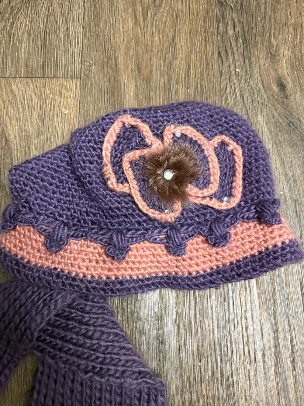 Bling Hat and Scarf set Purple.